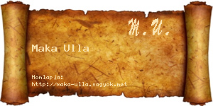 Maka Ulla névjegykártya
